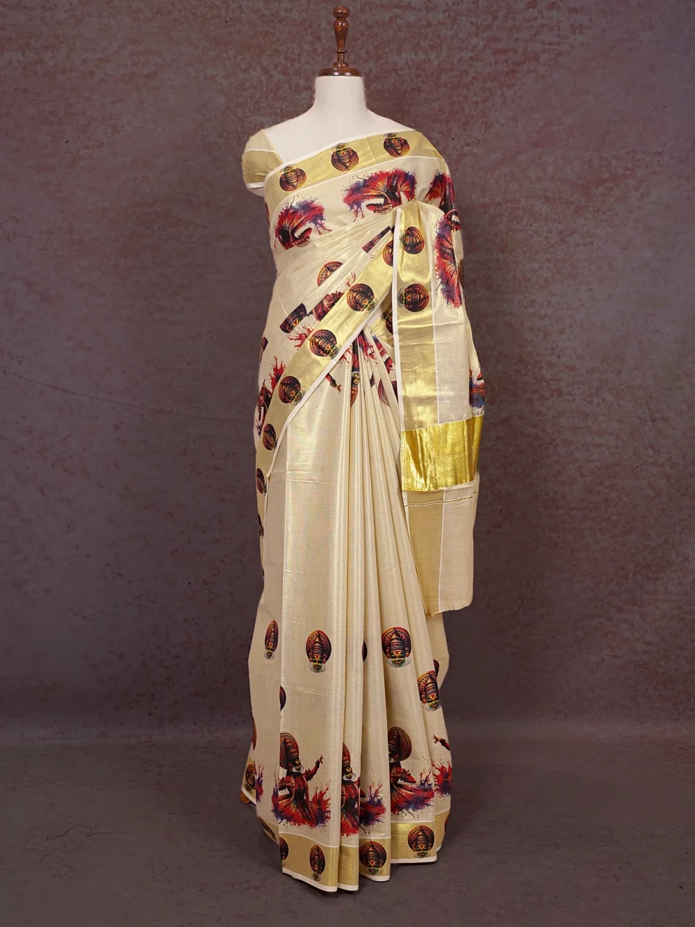 Gold Tissue Kerala Saree