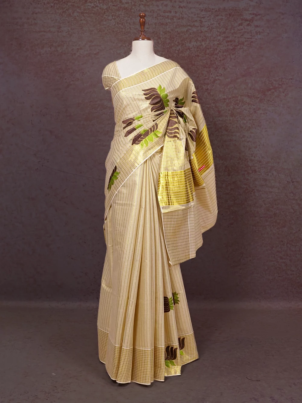 Gold Tissue Kerala Saree