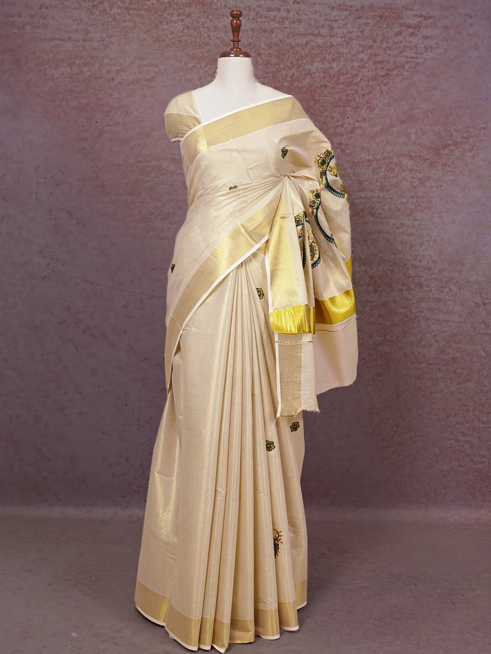 Gold Tissue Kerala Saree