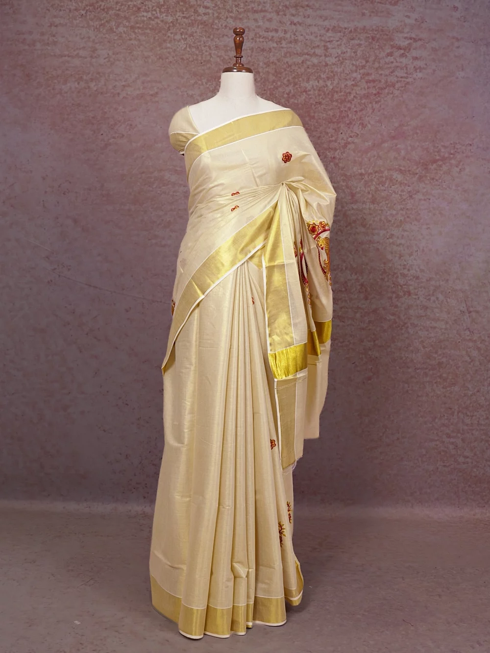 Gold Tissue Kerala Saree