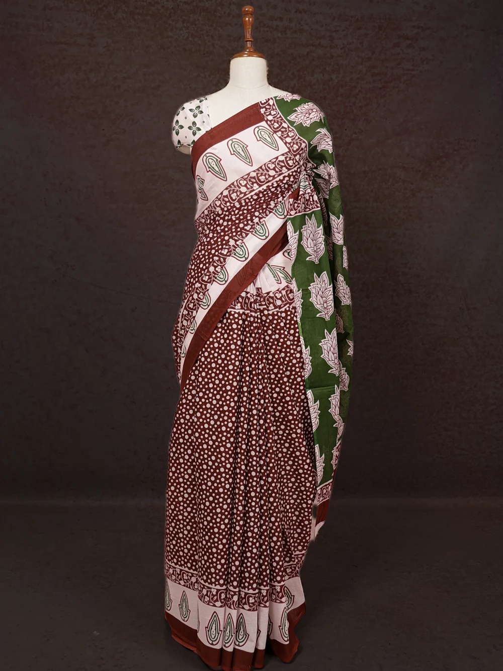 Brown Soft Cotton Saree