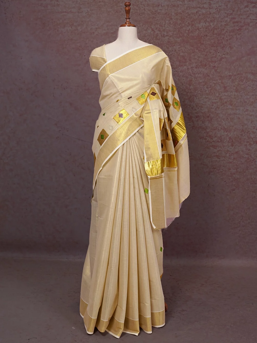 Gold Tissue Kerala Saree