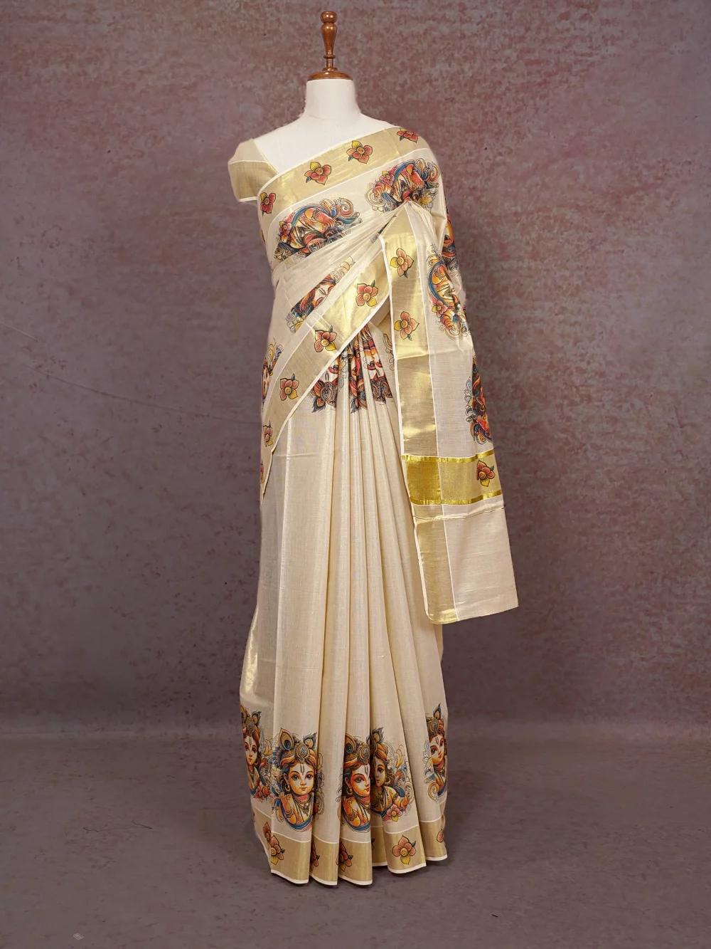 Gold Tissue Kerala Saree