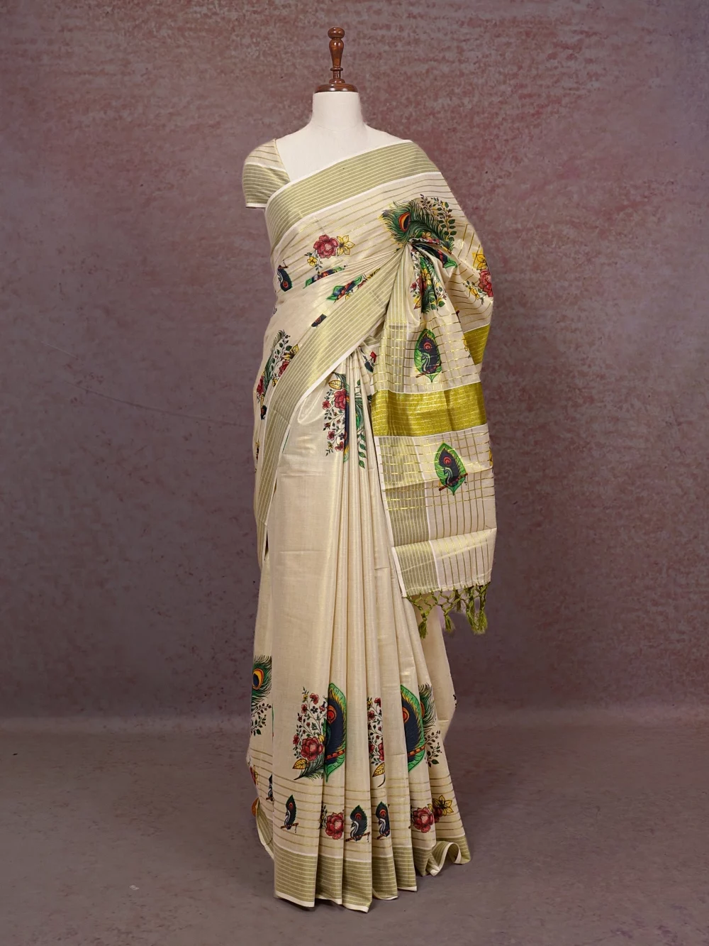 Gold Tissue Kerala Saree