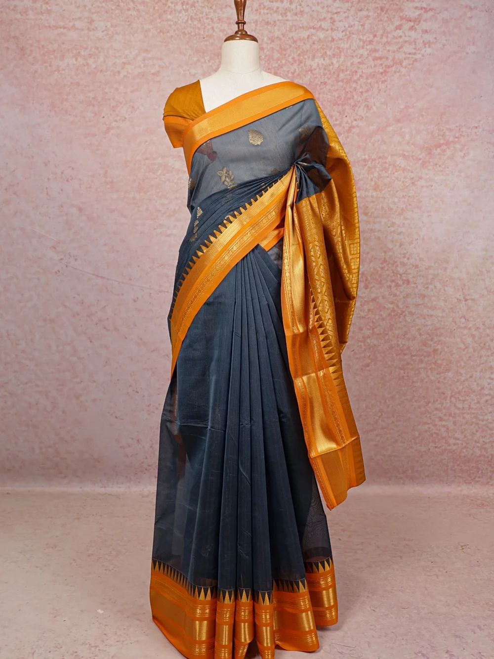 Grey Semi Silk Saree