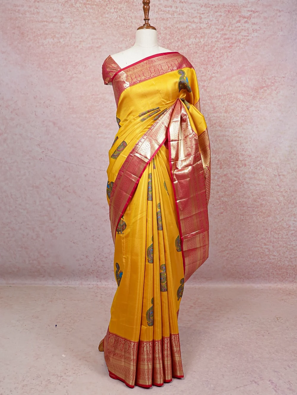 Yellow Semi Tissue Saree