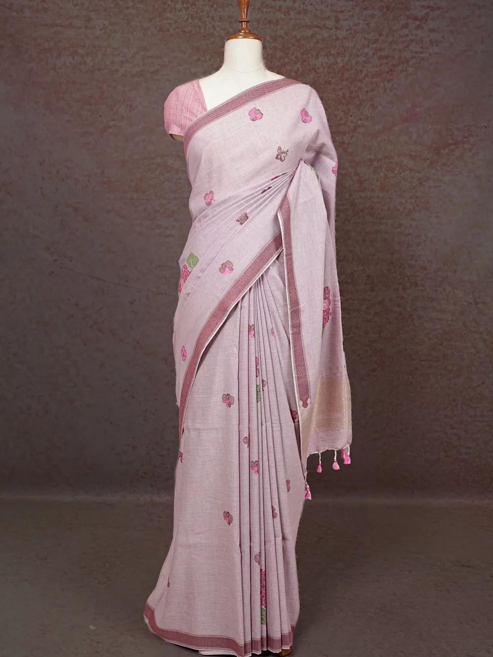 Light Lavender Soft Cotton Saree