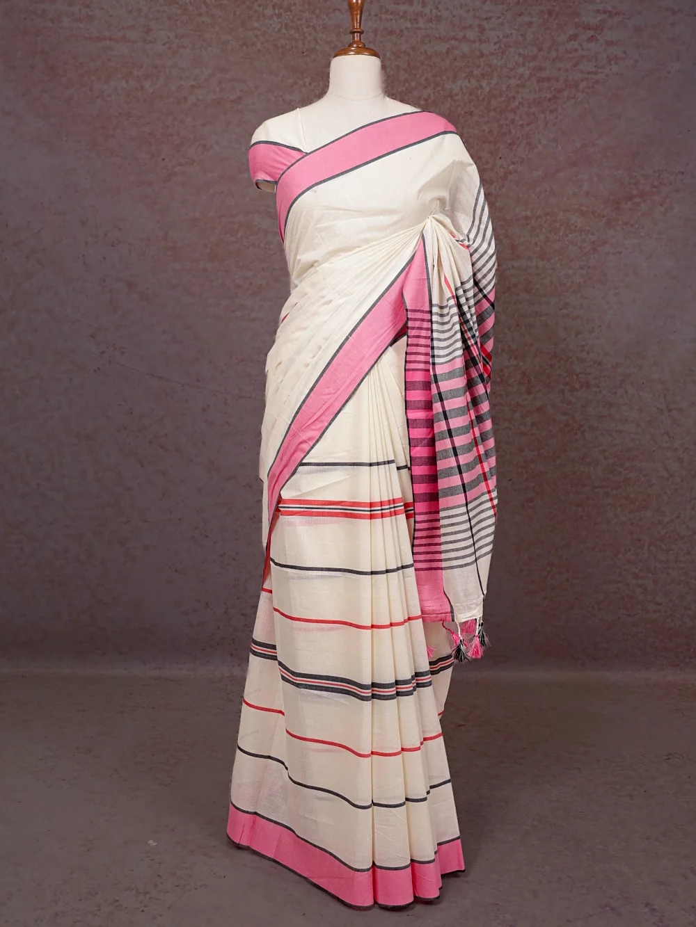 Cream Cotton Saree