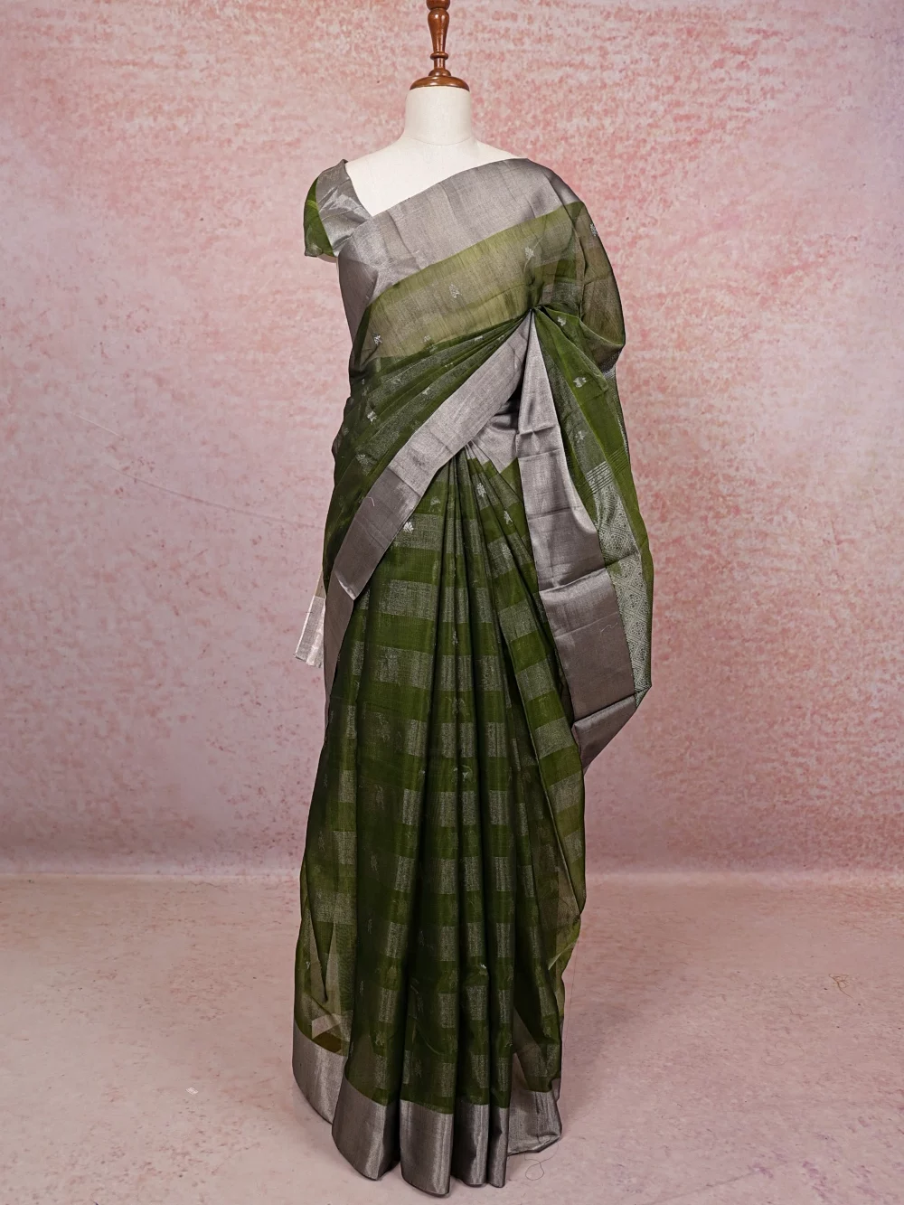 Green Cotton Silk Saree