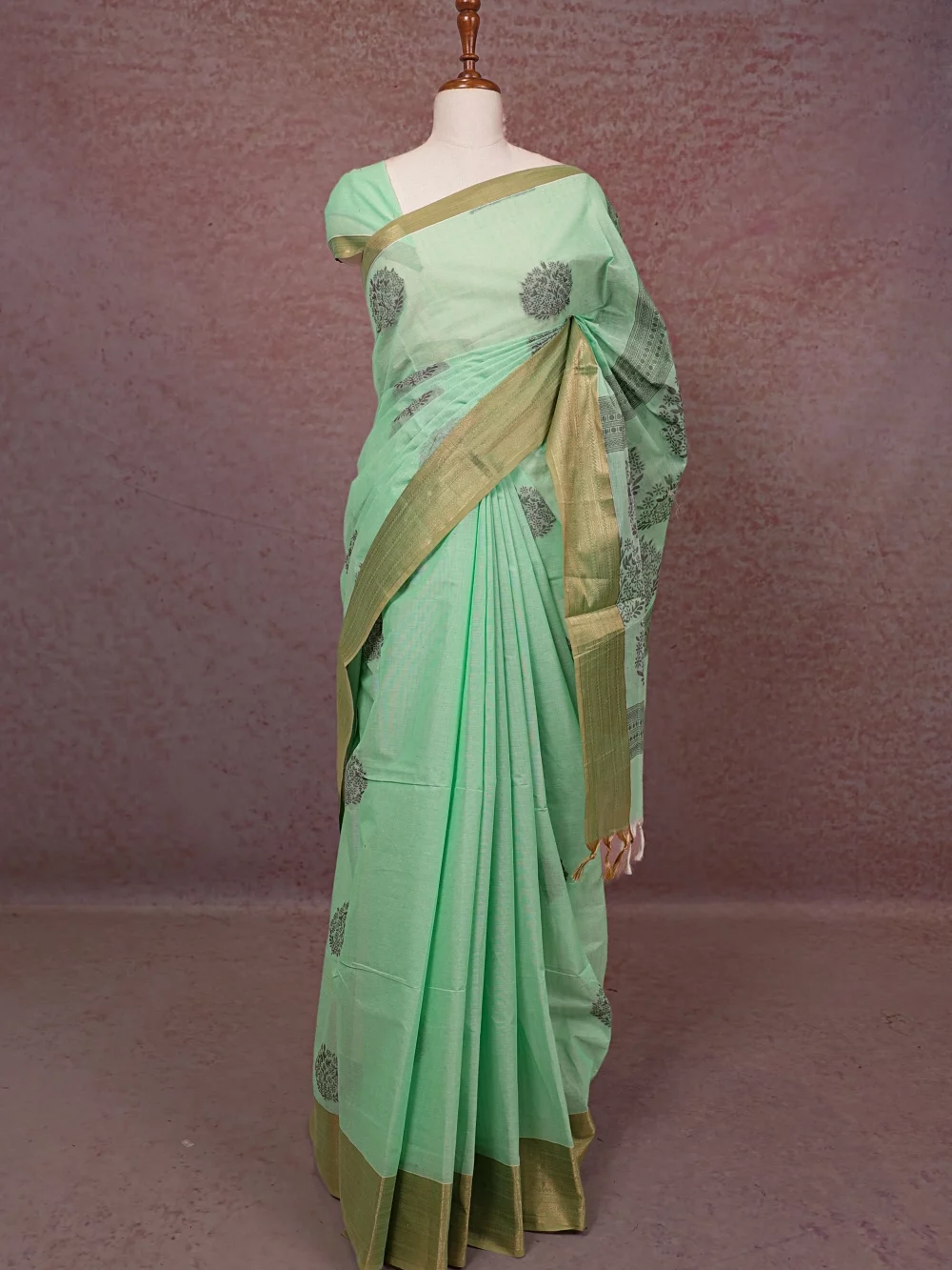 Green Cotton Saree