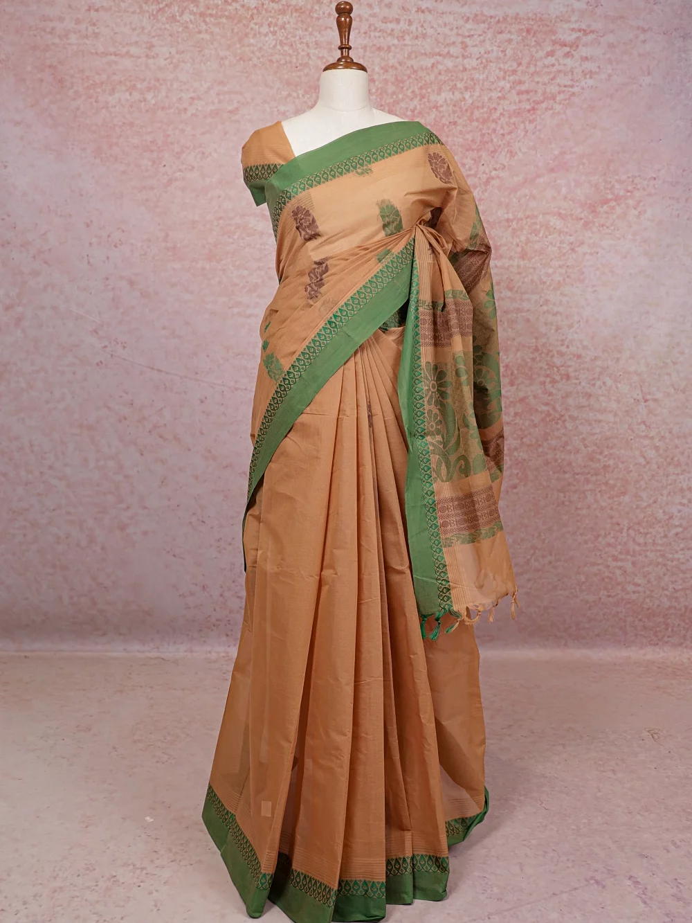 Beige Cotton Saree