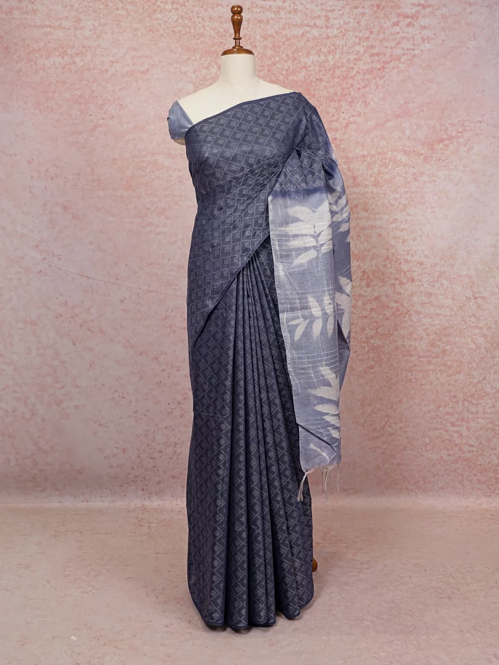 Blue Semi Tussar Saree