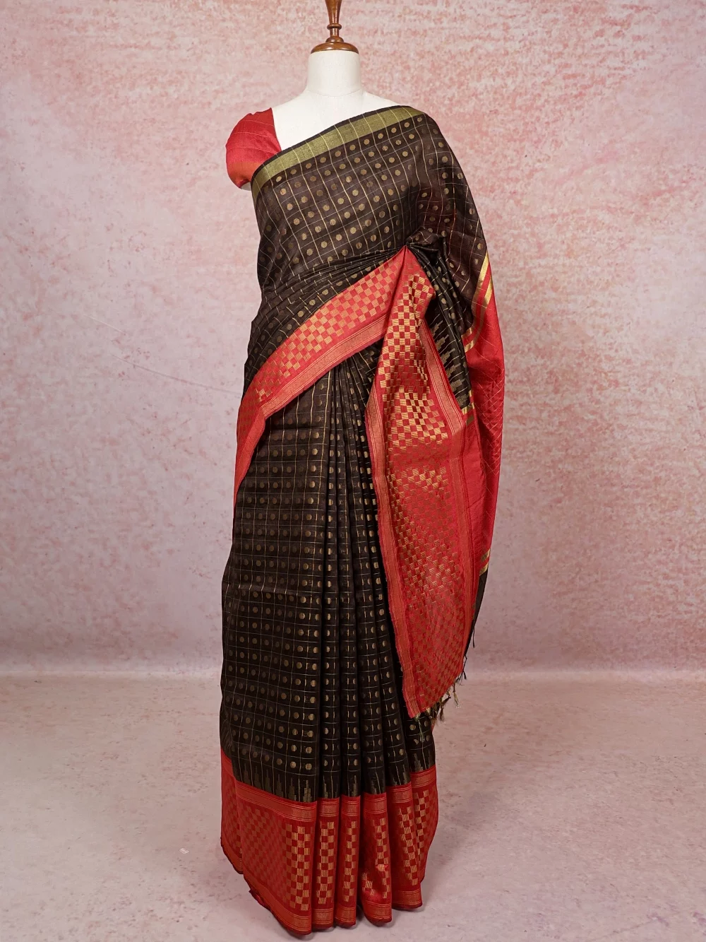 Coffee Brown Semi Tussar Saree
