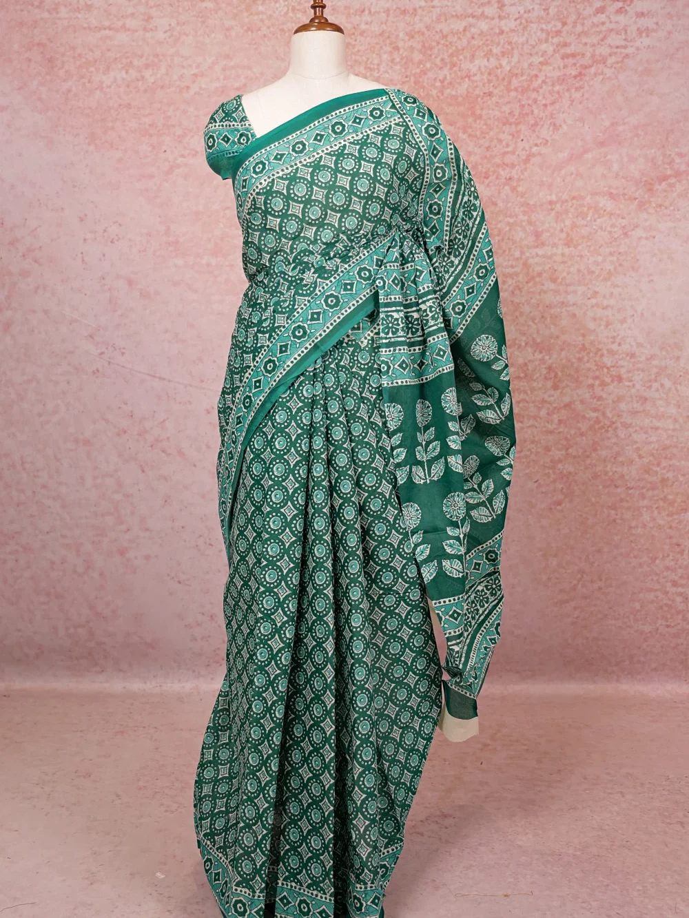 Green Cotton Saree